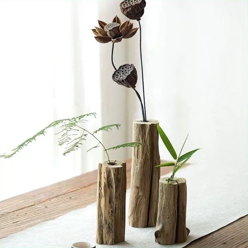 Bình cắm hoa bằng gỗ tự nhiên - Ảnh 4